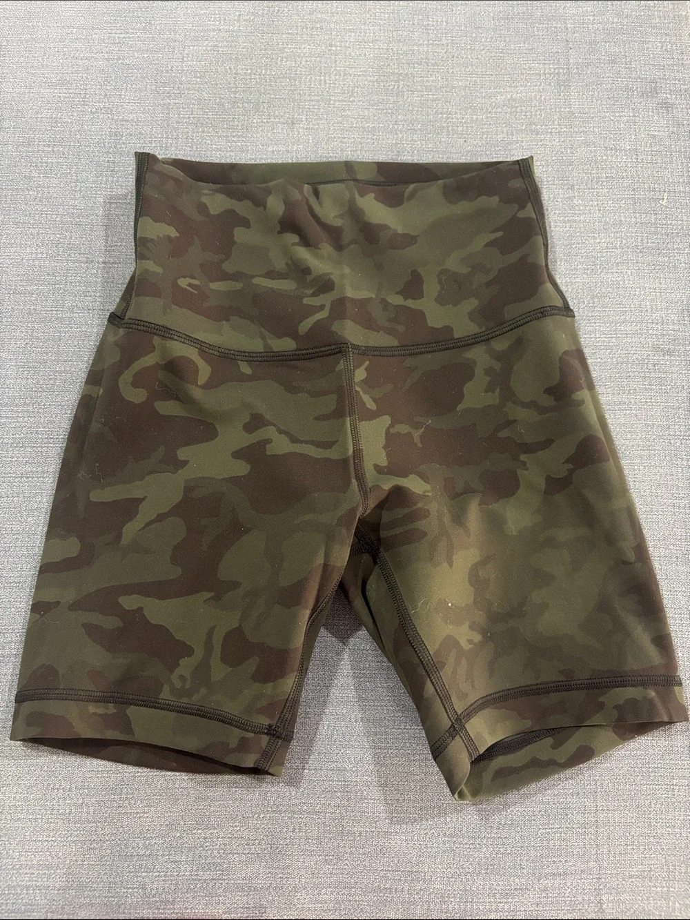 lululemon athletica Olive & Dark Green Camo High-Rise Bike Shorts
